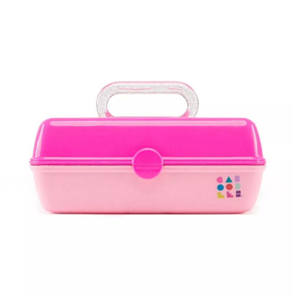 Retro 90s Small Caboodles Pretty In Petite Makeup Organizer - Hot Pink On Rose